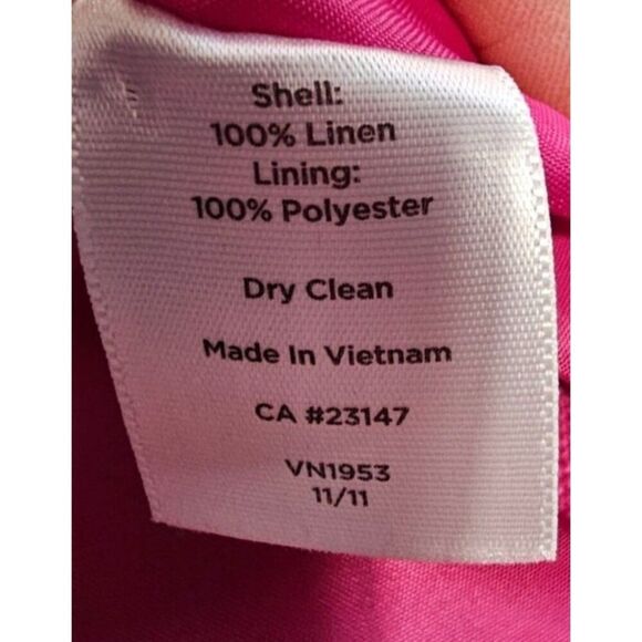 Talbots Womens 2 Pink Linen Three Button Blazer - Picture 13 of 13